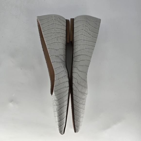 M.M.LAFLEUR The Rowan Flat embossed croc pointy toe grey size 37 - Picture 7 of 8